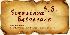Veroslava Balašević vizit kartica